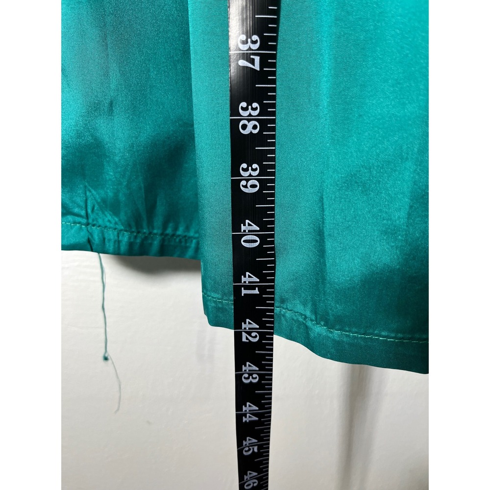Alyce Designs Vintage Teal Strapless Ruched Satin Ballgown Prom Dress Size 6 - Picture 6 of 7